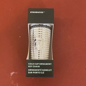 Starbucks Holiday 2023 Silver Disco Ball Cold Cup Ornament Key Chain  ***NIB***